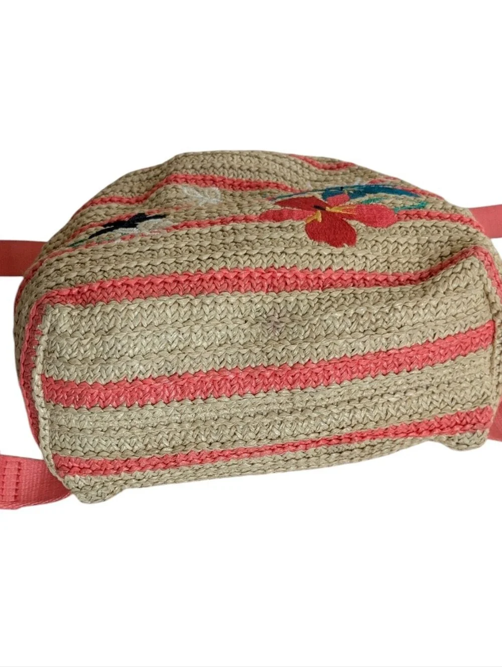 Vera Bradley Rain Forest Lily Coral Straws Backpack